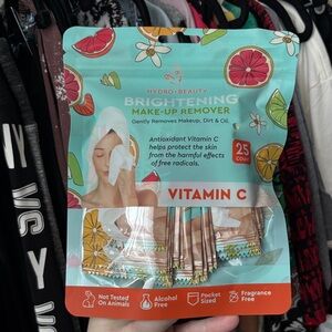 Hydro Beauty Brightening Makeup Remover Wipes 25ct individually wrapped